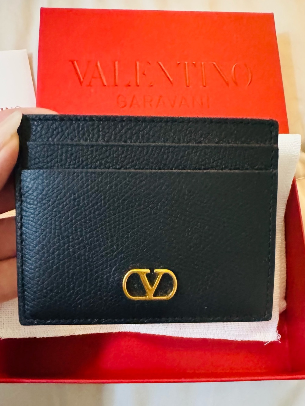 Valentino Black Textured Leather Card Holder
NWT.